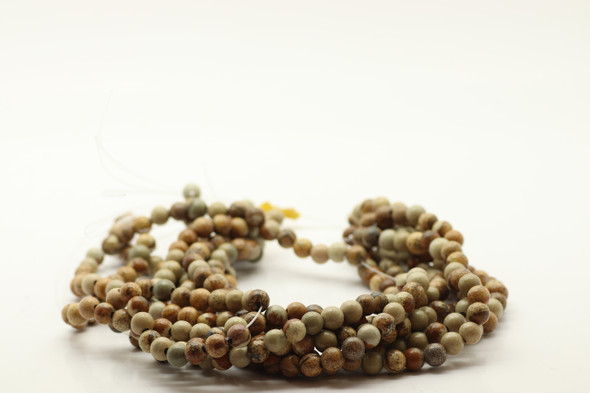 8mm  Picture Jasper, Natural, Smooth Round with Large Hole