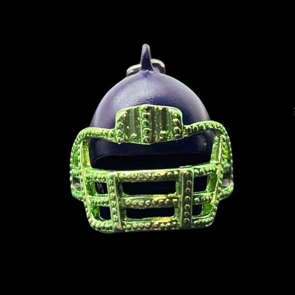 Enamel Charm, Football Helmet, Blue & Green, 25x25mm