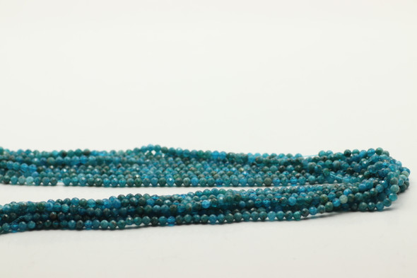 Apatite, Neon, Natural, Faceted Strand, 4mm, One Strand