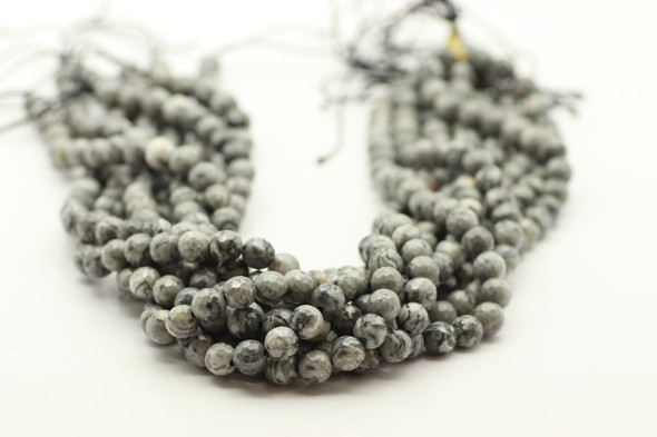 Map Jasper, Natural, Faceted Round, 8mm Strand