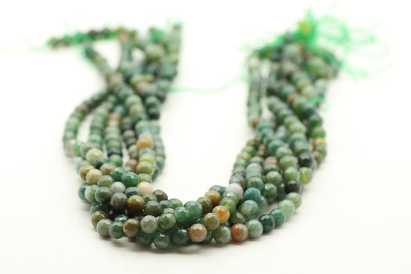 India Agate, Natural, Faceted Round, 6mm Strand