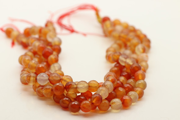 Carnelian Agate, Mix Color, Heated, Faceted Round, 10mm Round