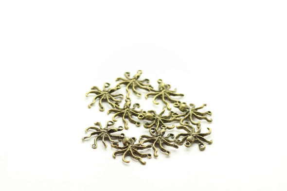 OCTOPUS, Antique Bronze Plated (metal alloy), 25x22x3mm, approx 10 per bag