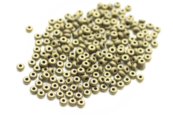 BEAD, Flat Round, Antique Bronze Plated (metal alloy), 4x2mm, approx 200 per bag