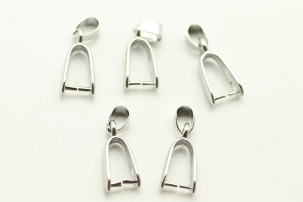 Pinch Bail, 22x6mm, Metal Alloy, Antique Silver, 5 PCS