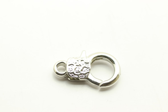Lobster Clasp, Silver Plated Metal Alloy, 30x18x6mm, 3 PCS