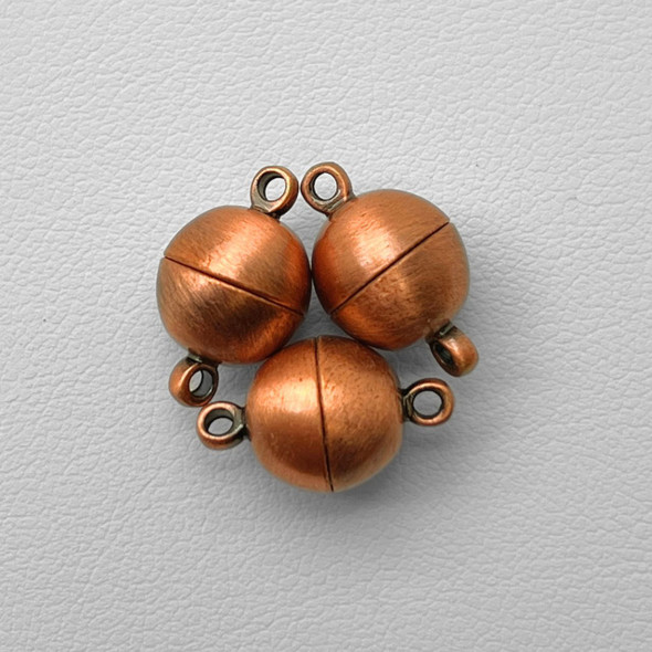 Magnetic Clasp, 10mm, Antique Copper Plated Metal Alloy, 3 PCS