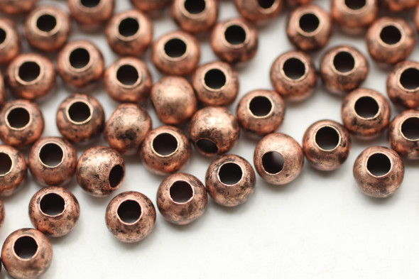 BEAD, Flat Round, Antique Copper Plated (metal alloy), 3mm, approx 100 per bag