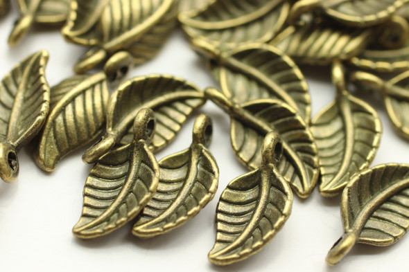 LEAF, Curled, 15x8x3mm, Antique Bronze Plated (metal alloy), approx 45 per bag