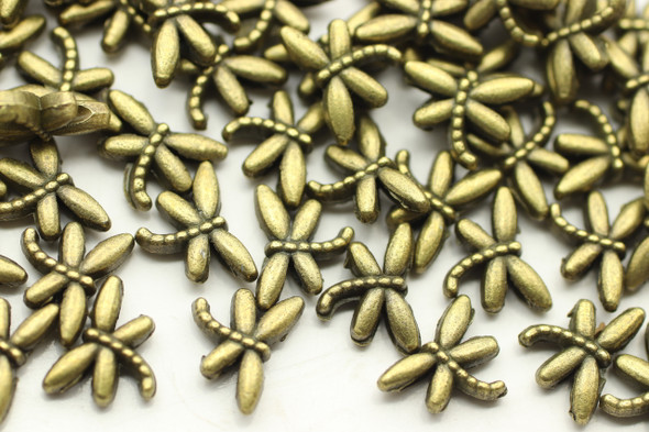 Dragonfly, Double Sided, 6x9x2.5mm, Antique Bronze Plated Metal Alloy, approx.  48 PCS