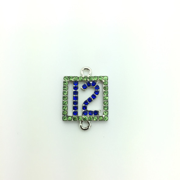 #12 Crystal Pendant, 15x22mm, with Double Loops