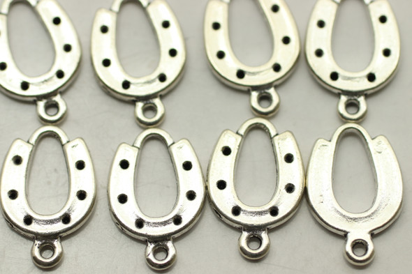 HORSESHOE, 28x12x2mm, Antique Silver Plated (metal alloy), approx 28 per bag