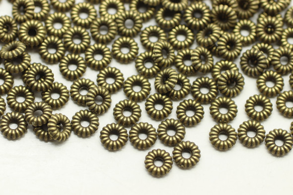 Spacer, 5x1.5mm, Antique Bronze Plated Metal Alloy, approx. 190 PCS