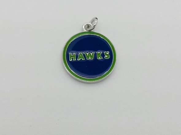 Round Blue & Green "Hawks" Charm, 18mm