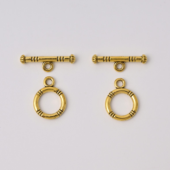 Toggle, 16x11mm, 19mm Bar, Antique Gold Plated Metal Alloy, approx. 16 sets