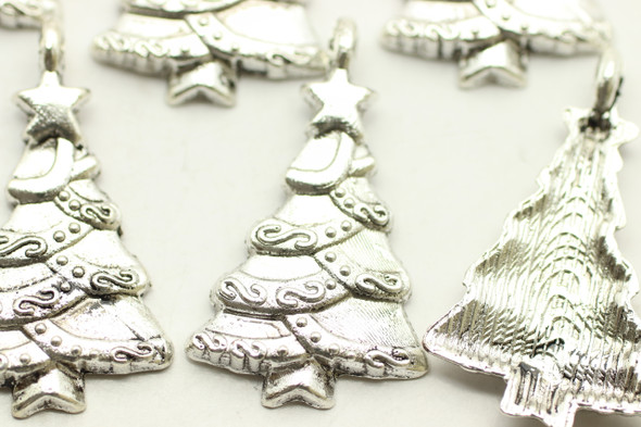 Holiday Tree, 30x18x2mm, Antique Silver Plated (Metal Alloy), approx 7 per bag