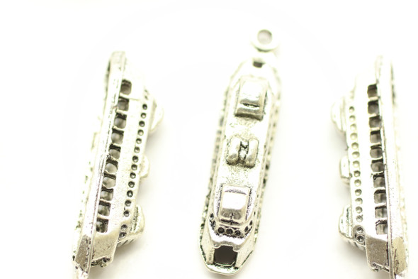Ferry, Double Sided, 30x6x6mm, Antique Silver Plated (Metal Alloy), approx 10 per bag