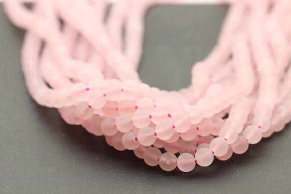 8mm Quartz, Rose, Matte, Enhanced, Smooth Round