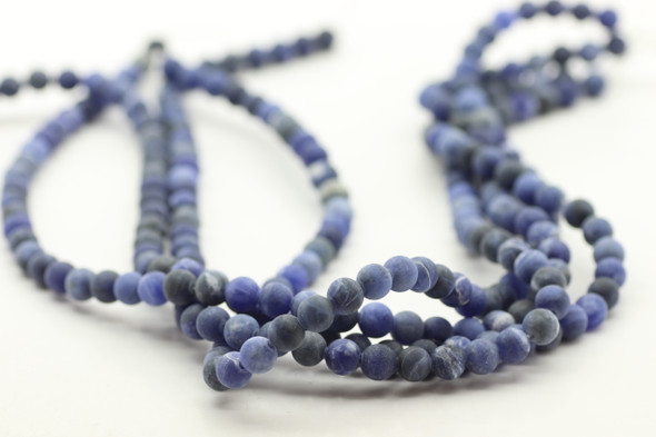 6mm Sodalite, Matte, Natural, Smooth Round