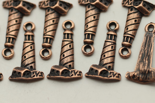 Lighthouse, 19x10.5mm, Antique Copper Plated (Metal Alloy), approx 32