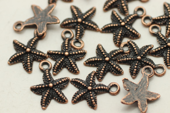 Starfish,17x14x3mm,  Antique Copper Plated (Metal Alloy), approx 30 per bag