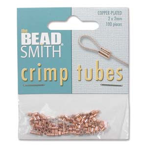 Tube Crimp, 2X2mm,  Copper Plated, approx. 100 PCS