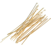 Headpin, 2", 24 Gauge .020,  Gold Plated, approx. 144 PCS