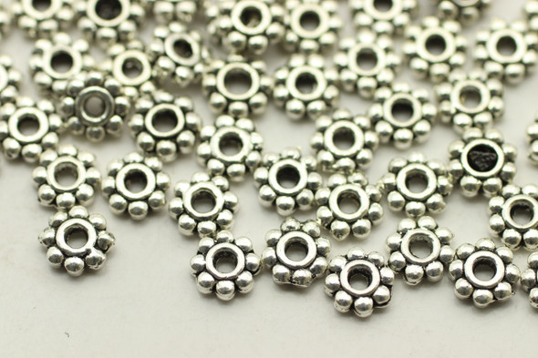 Daisy Spacer, 5x1.5mm, Antique Silver Plated Metal Alloy, approx. 135 PCS