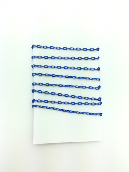 3 Feet of Blue 2mm Oval Link Chain