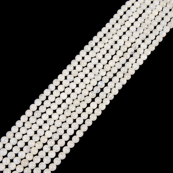 Moonstone, Rainbow, Natural, Smooth Round, 6mm