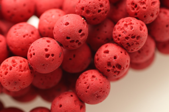 Lava,  Red, Dyed 8mm Round