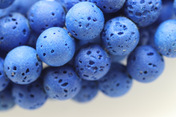 Lava, Blue, Dyed 8mm Round