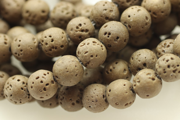 Lava, Brown, Dyed 8mm Round