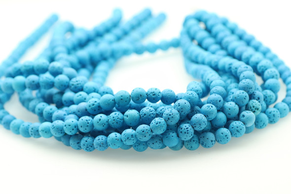 Lava, Teal, Dyed 8mm Round