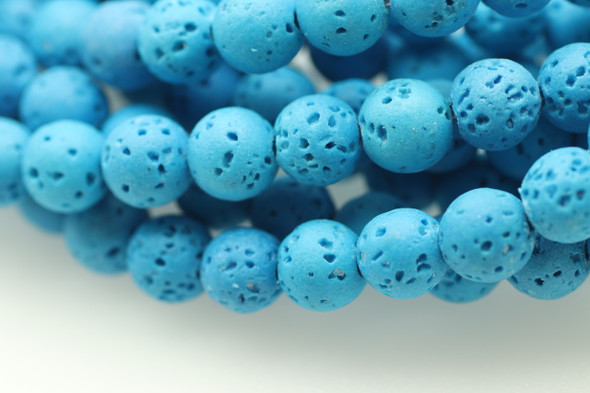 Lava, Teal, Dyed 8mm Round