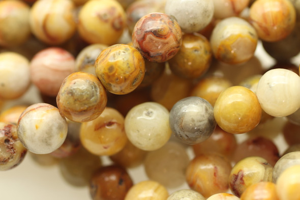 Crazy Lace Agate, Natural, Smooth Round, 6mm, One Strand