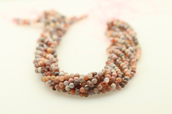 Botswana Agate, Pink, Natural, Smooth Round, 4mm, One Strand