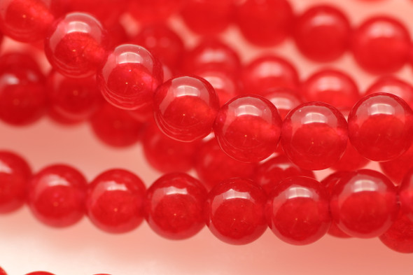 6mm, Red Agate, Dyed, Smooth Round