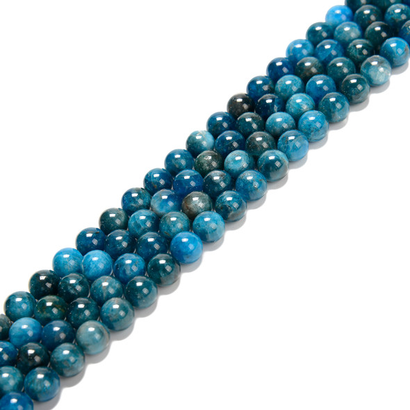 Apatite, Neon, Natural, Smooth Round, One 10mm Strand.