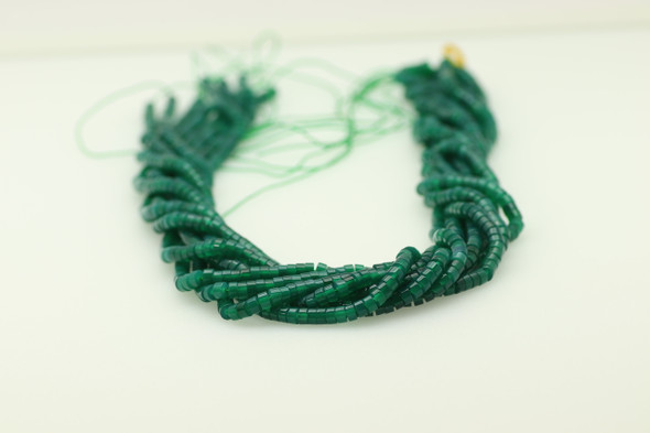 Agate, Green, Dyed, Heishi, 4x2mm, One Strand