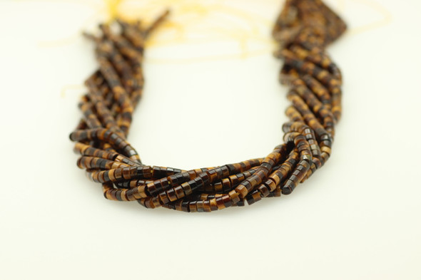 Tiger Eye, Brown, Natural, Heishi, 4x2mm, One Strand