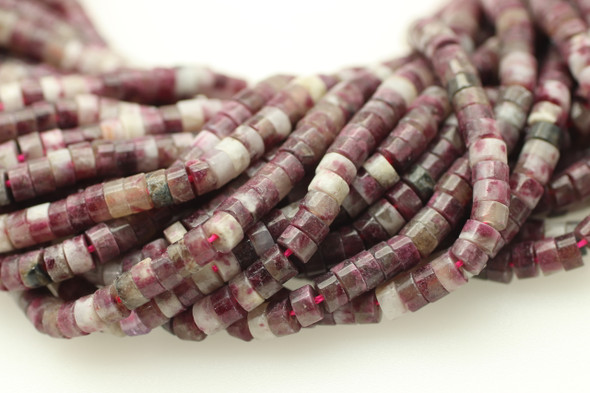 Tourmaline, Pink, Heishi, 4x2mm, One Strand