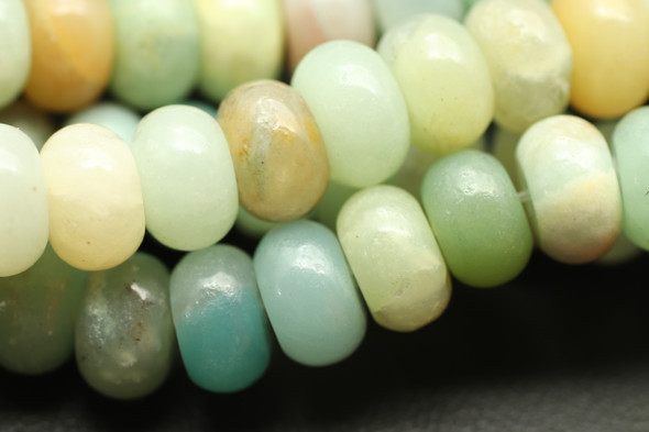 Amazonite, Mix, Natural, Smooth Rondelle, 8x5mm