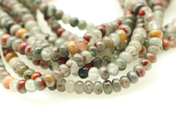 Blood Stone, Smooth Rondelle, 6x4mm