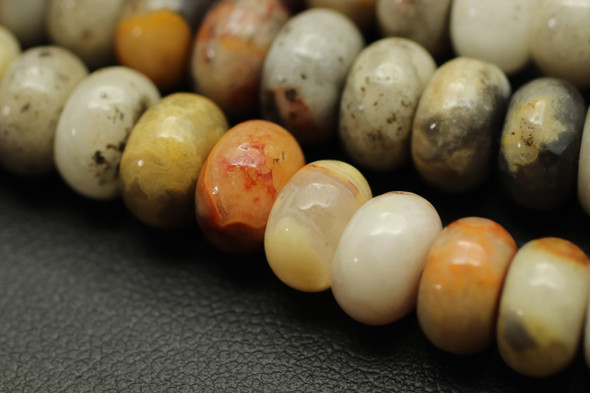 8x5mm, Crazy Lace Agate, Smooth Rondelle