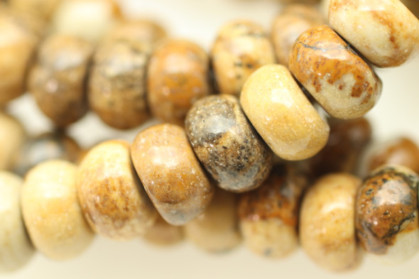 6x4mm, Picture Jasper, Natural, Smooth Rondelle
