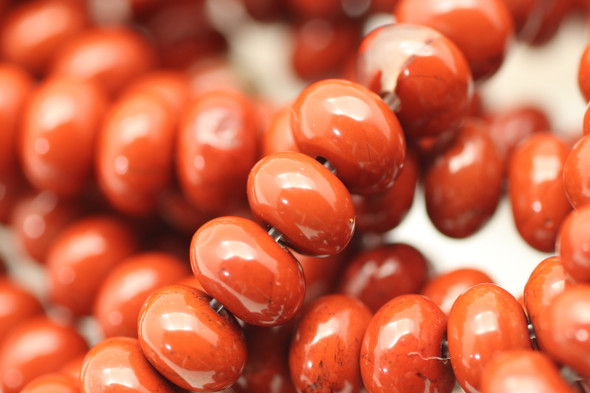 6x4mm, Red Jasper, Natural, Smooth Rondelle