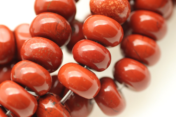 8x5mm, Red Jasper, Natural, Smooth Rondelle