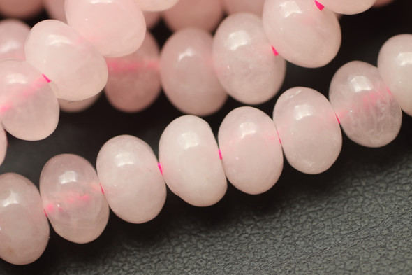 Rose Quartz, Enhanced, Smooth Rondelle, 6x4mm