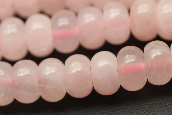 Rose Quartz, Enhanced, Smooth Rondelle, 8x5mm